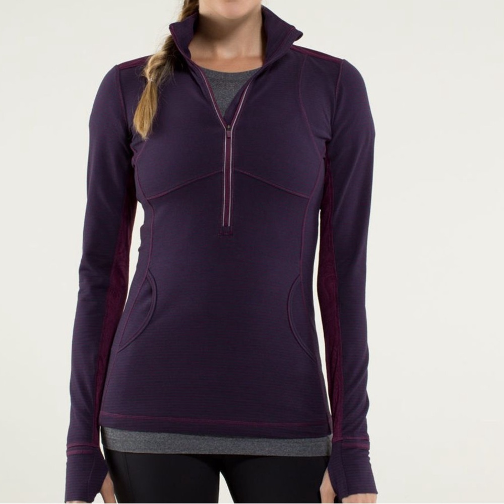Lululemon Star Runner Pullover Hyper Stripe Plum / Plum